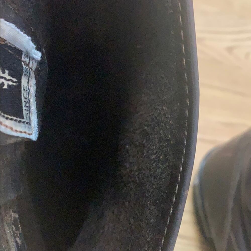 FRYE DISTRESSED BROWN LEATHER BIKER BOOTS SIZE 7M‎ - Picture 7 of 8